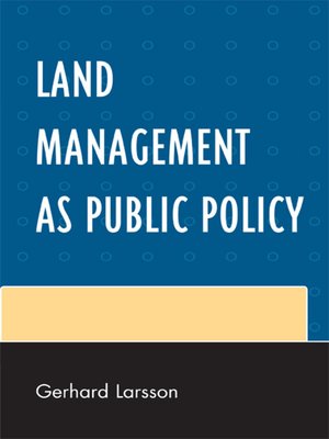 cover image of Land Management as Public Policy